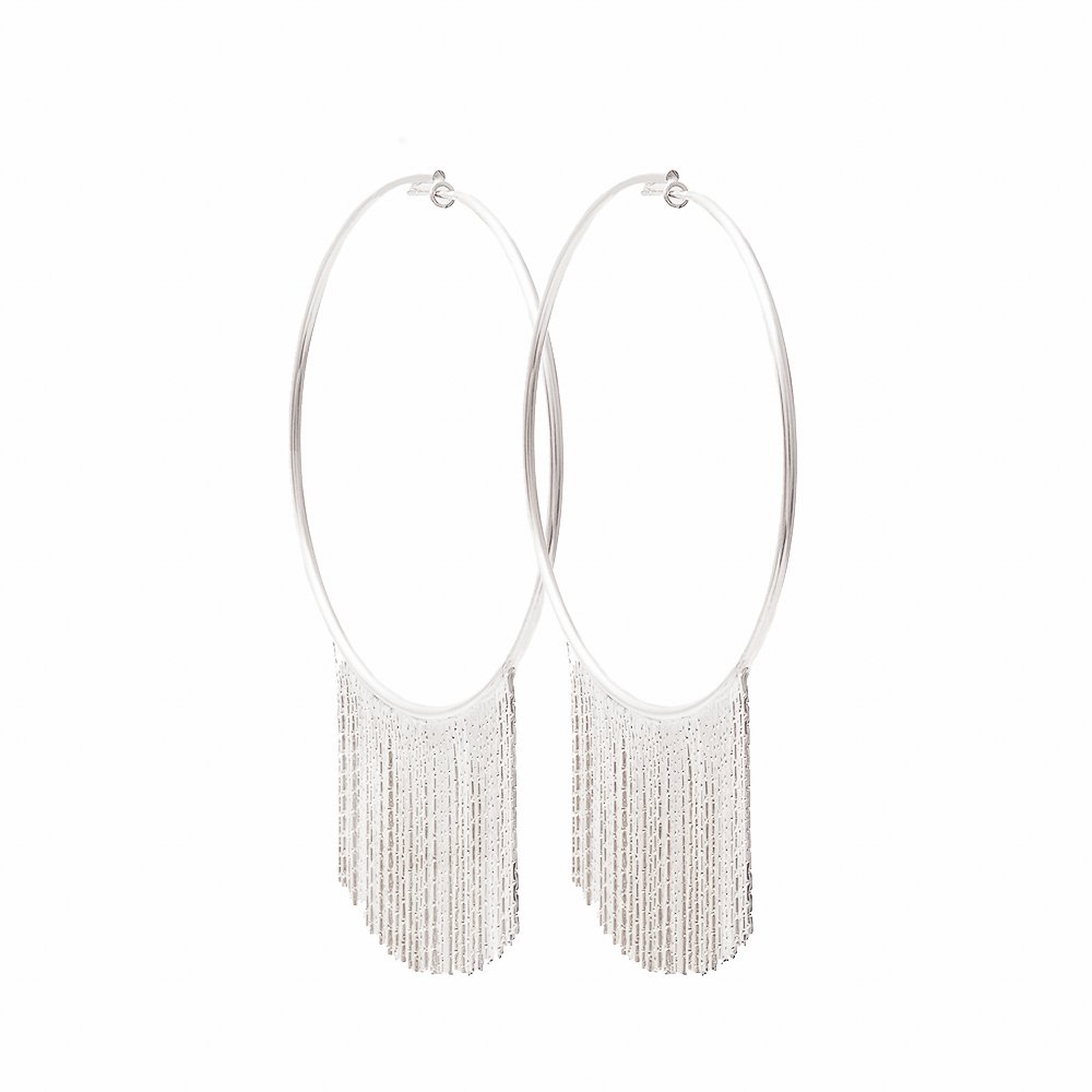 Argola Franja – Banhado a Ouro Branco