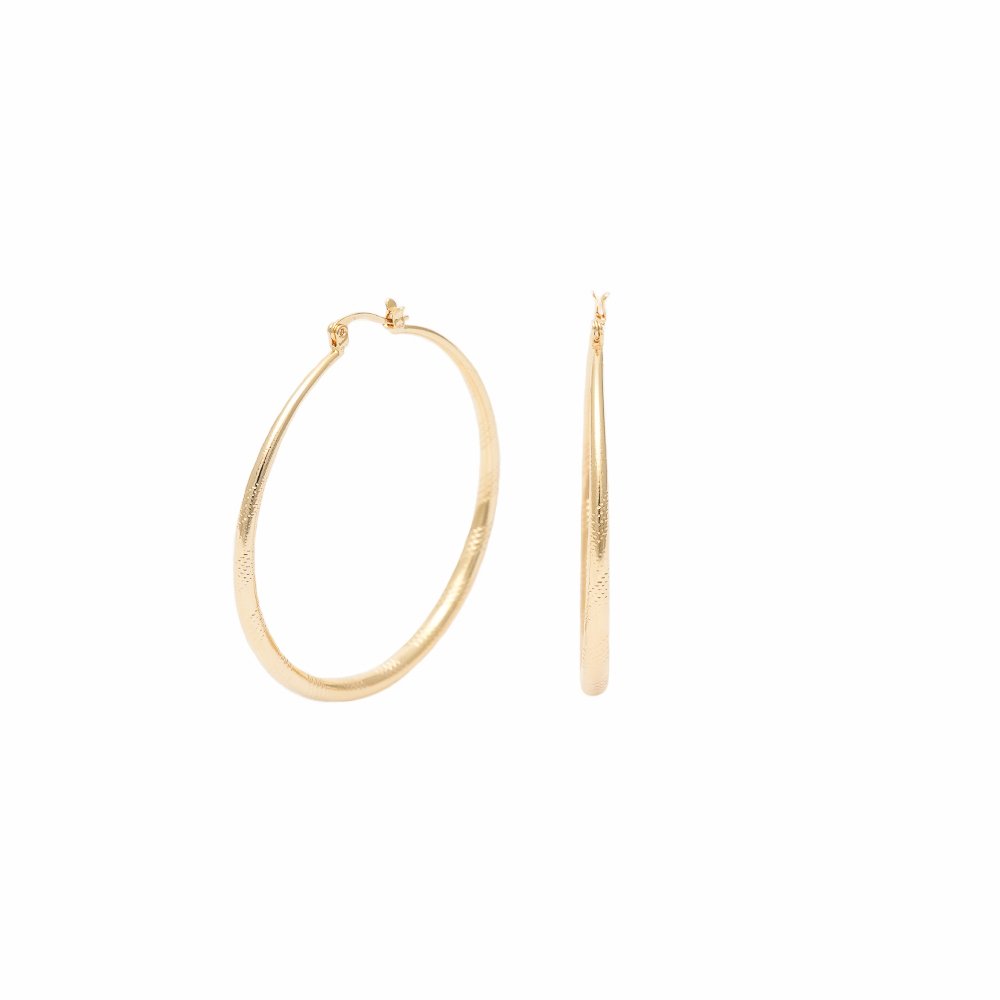 Argola com Detalhes – Banhado a Ouro18K